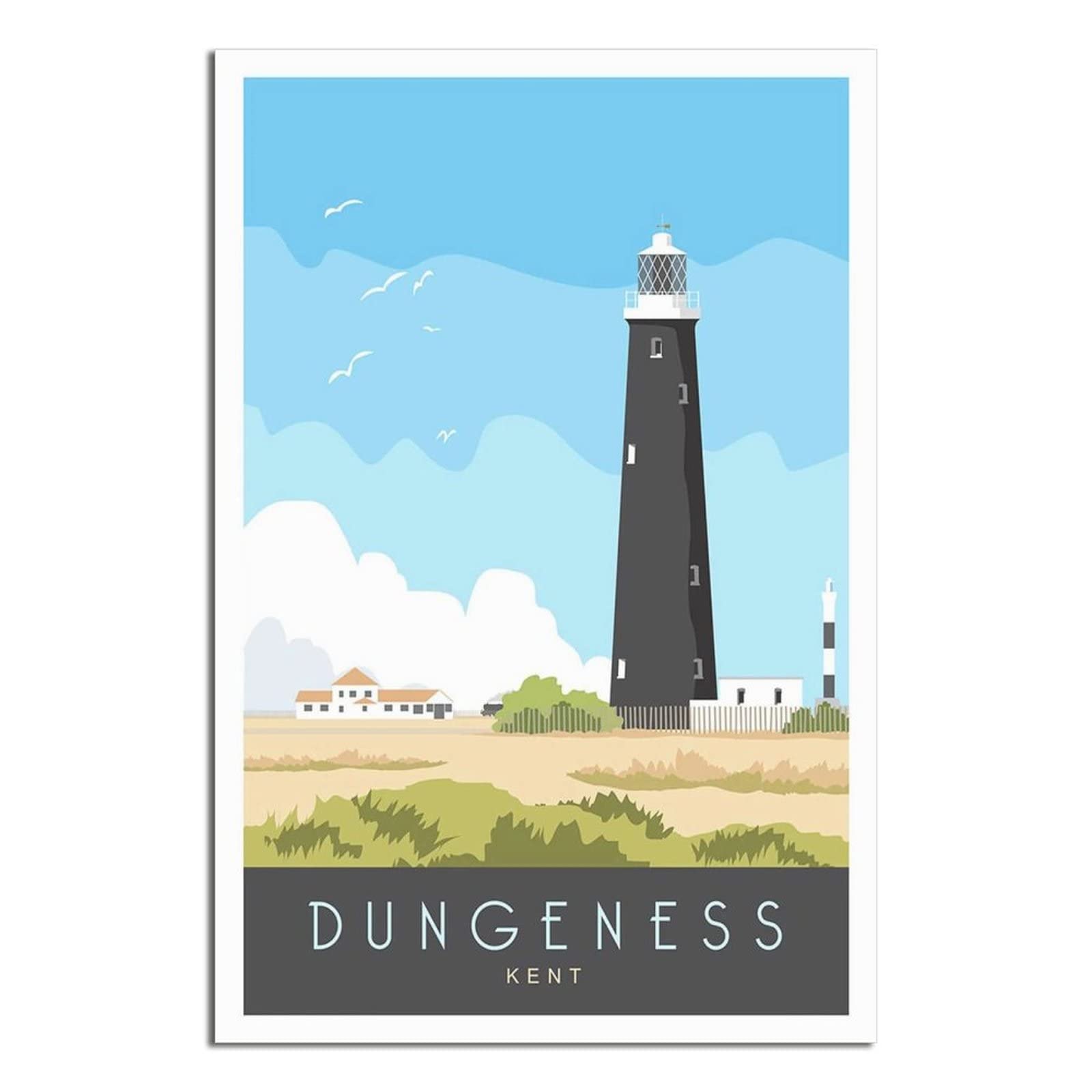 Ktywz A100 Funny Tin Signs Dungeness Lighthouse Kent Vintage Retro Man Cave Bar Pub Shed Novelty Gift Tin Wall Décor Metal Sign 15X30cm