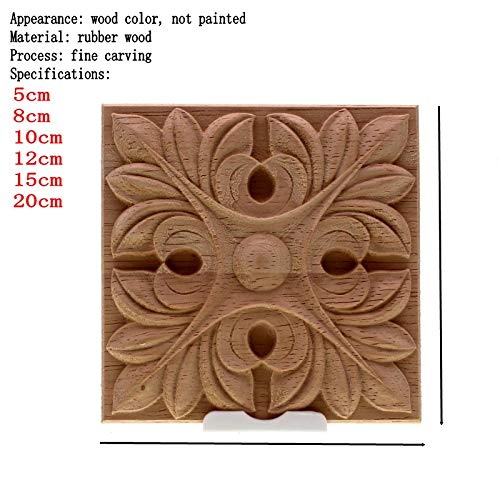 BSYMDH Lot De 2 Autocollants Sculptés Sur Bois Non Peint Pour Meubles, Murs, Portes, Armoires, Décoration De Meubles (02, 10 X 8 Cm