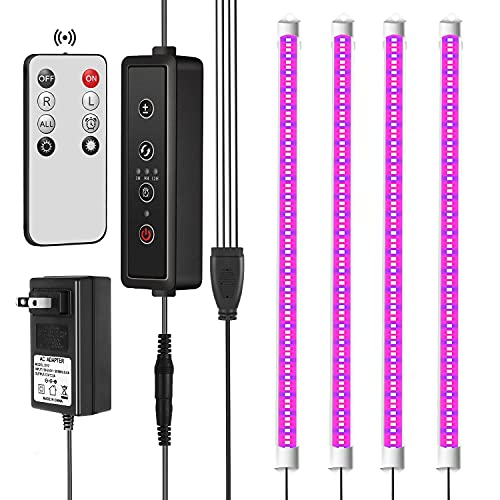 Caoxinan Led Grow Light For Indoor Plants Full Spectrum, Plant Growing Lamps Strip For Seed Starting With Remote Control, 36W, 168 Leds, Auto On/Off Timer, 10 Dimmable Levels, 4 Pack #TOP3