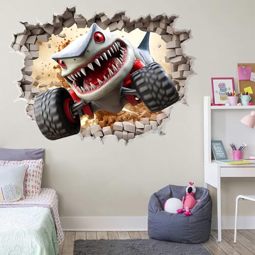 Vinilo decorativo 3D Monster Truck para pared miniatura 4