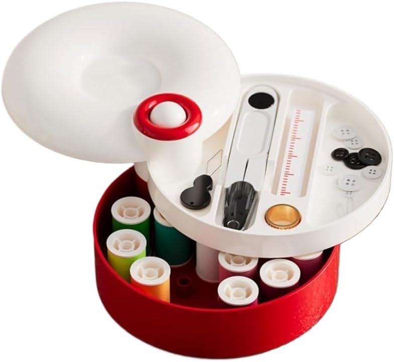 LWECMGSA ABS Rotating Magnetic Suction Needle Thread Box Home Use Practical Sewing Set