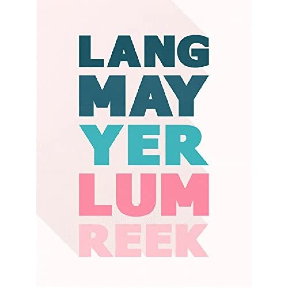 Wee Blue Coo Scottish Phrase Lang Lum Reek Hogmanay Toast Scotland Canvas Art Print