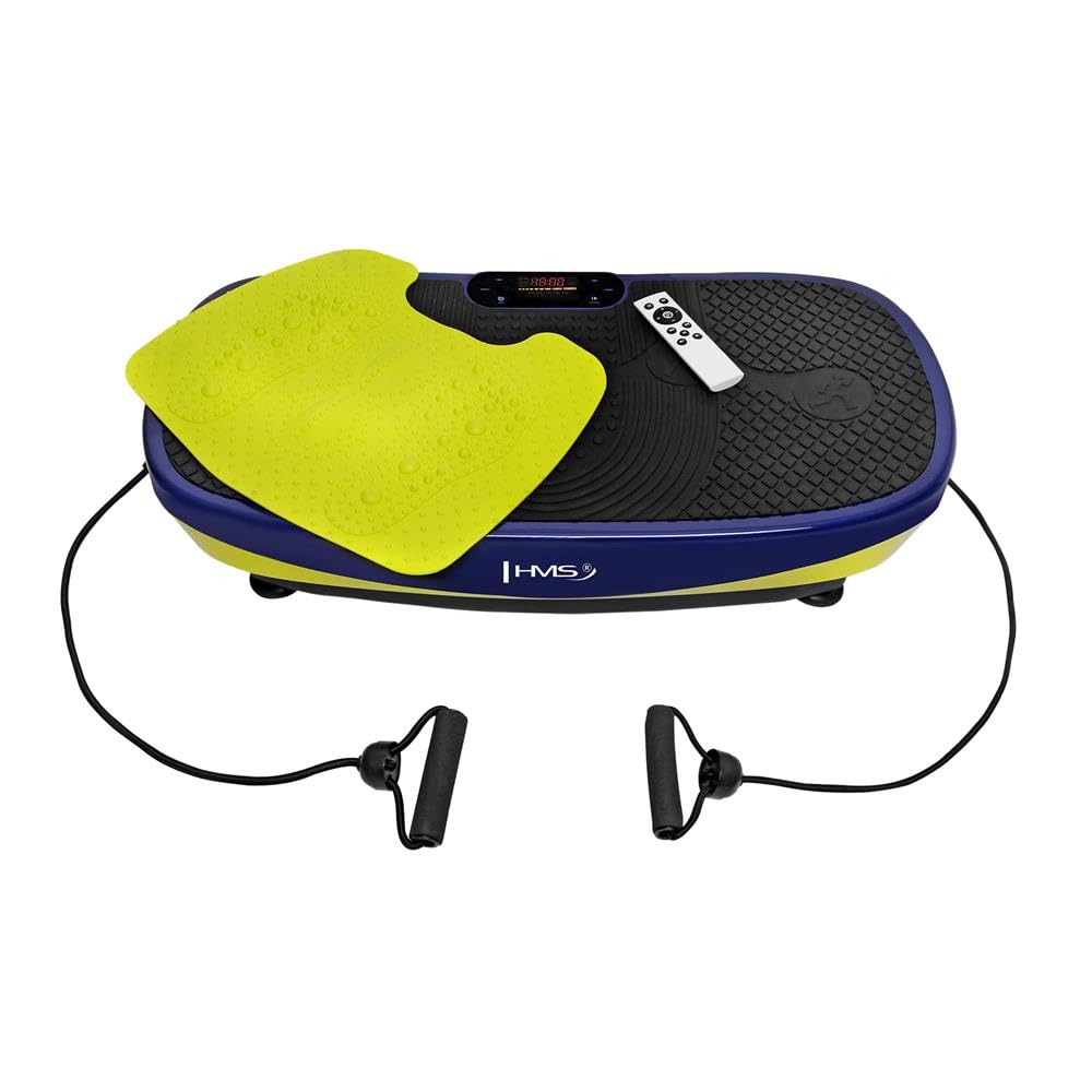 HMS Plataforma vibratoria SVP11 con doble motor y Bluetooth | Bluetooth y altavoz, 5 programas de entrenamiento, máx. 150 kg de carga, bandas de resistencia incluidas