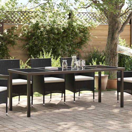 Table de jardin stable en métal et verre securit contre intempéries - 2