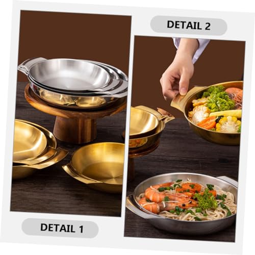 Wok de acero inoxidable con mango para cocina miniatura 4