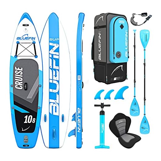 Las Mejores Tablas de Paddle Surf del Mercado 2 Paquete de Sup Bluefin Cruise | Tabla de Paddle Surf Hinchable | Remo de Fibra de Vidrio | Kit de Conversión a Kayak | Accesorios Completos | 5 Años de Garantía | Varias Medidas: 10’8, 12’, 15’