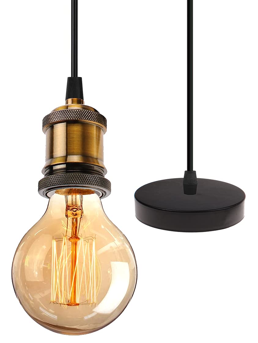 iDEGU Modern and Retro Pendant Light DIY Spider Chandelier Creative Adjustable 150CM Vintage Ceiling Pendant Lamp Fixture with E27 Socket, Black (Single-C)