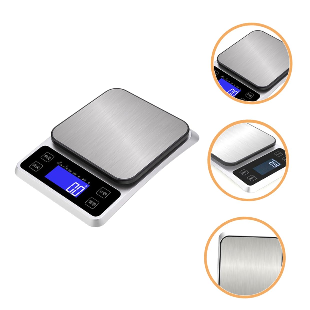 Cabilock Escala electrónica de alta precisión medición Hornada pesar escalas inteligentes peso electrónico pequeña escala de alimentos balanzas electronicas cocina plano de acero inoxidable