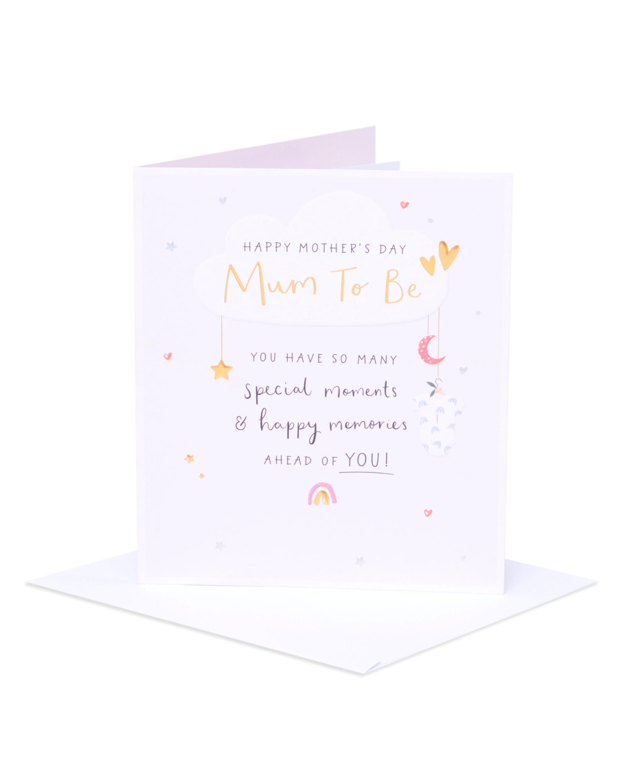 UK Greetings | Mother's Day Card for Mum To Be | Card for Mum, Grandma, Wife | Her, Girls, Women | Cute Cloud Design | With Envelope | 15.9 x 18.4 cm