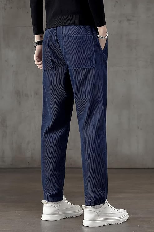 Image of NoseQueen Men's Corduroy Relaxed Fit Stretchable & Comfortable Sweatpant Trousers Pant