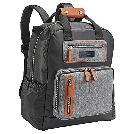 JJ Cole Papago Pack Diaper Bag, Gender Neutral Large Capacity Backpack with Stroller Clips, Changing Pad, & Multiple Pockets for Baby Supplies, Herringbone Tweed