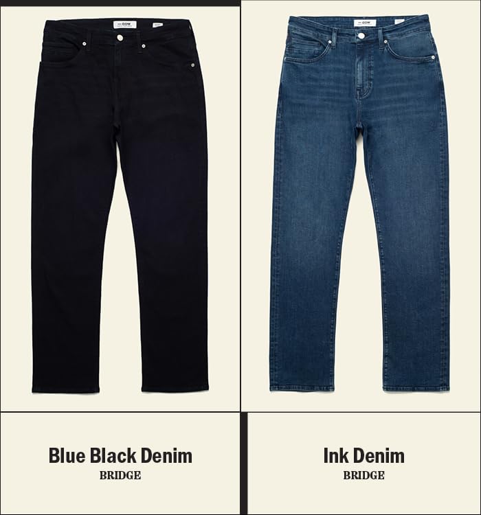 Bridge Men's Regular Rise Straight Leg Jeans, 36x344