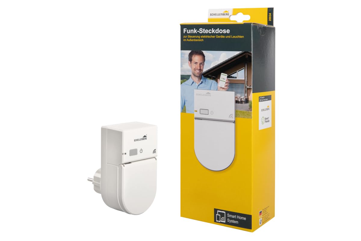 Schellenberg 20034 - Presa radio Smart Home per esterni, colore: Bianco