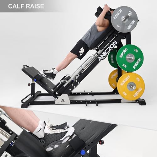 Image of Leg Press Hack Squat Machine Combo, Leg Exercise Machine, 45-Degree Lower Body Special with Weight Storage for Quads, Hamstring, Glutes, Calves, Home Gym Leg Day