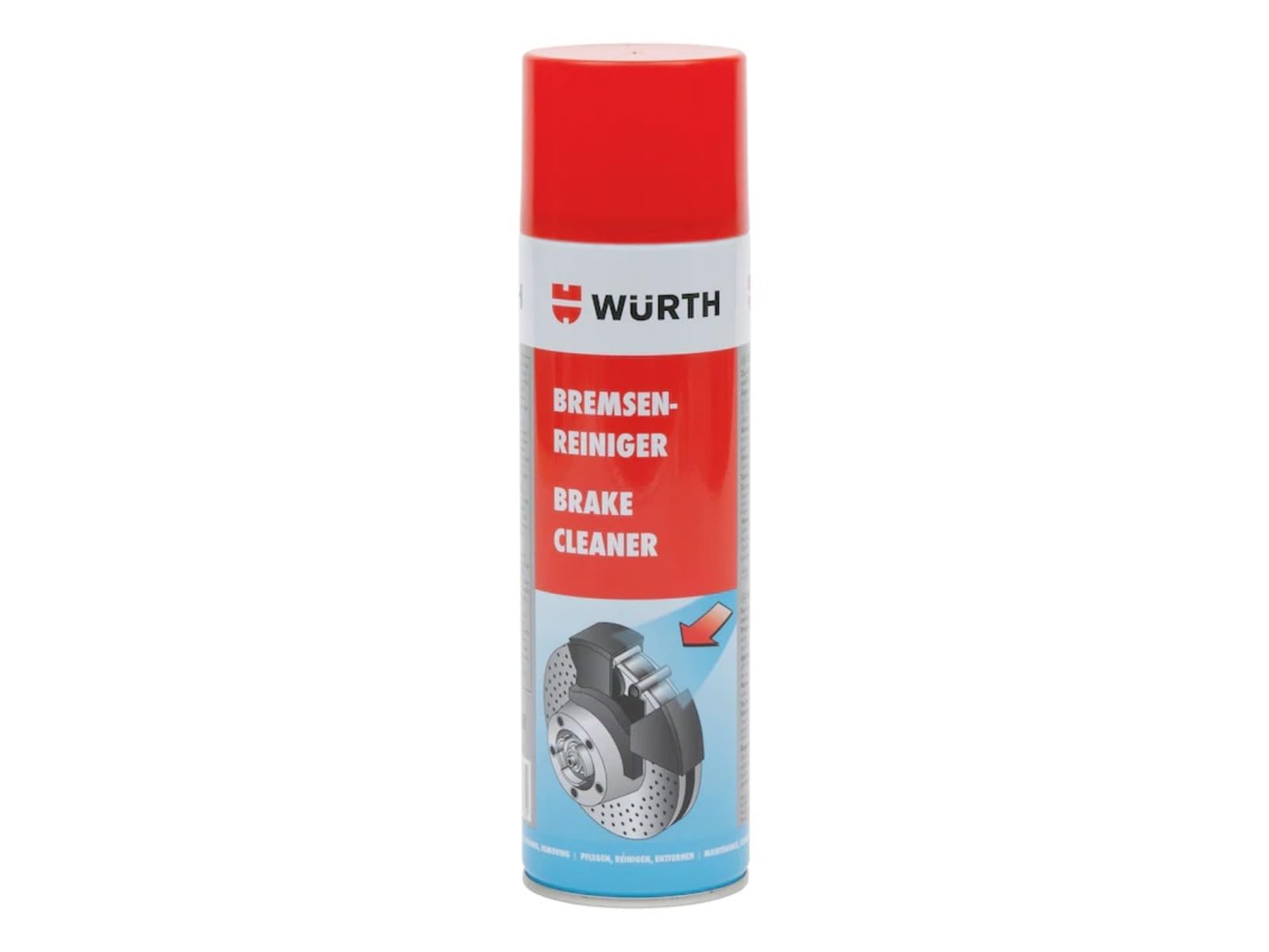 Würth Professioneller Bremsenreiniger, 500 ml – entfetten, leicht reinigen von Motor, Bremsscheiben oder Bremsbelägen, einem Kurbelgehäuse