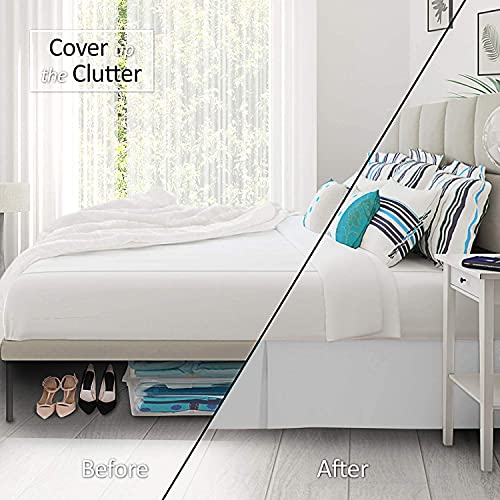 Crown Collection Hotel Beddings 600-Thread-Count 100% Egyptian Cotton 1 Piece Bed Skirt With 16" Drop Length King Size Damask Solid, Silver Gray #TOP1