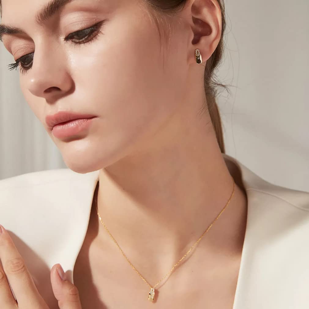 Collares con Colgante Cuadrado de eslabones de Cadena, joyería para Mujer, Regalos de Plata de Ley 925 para Mujer