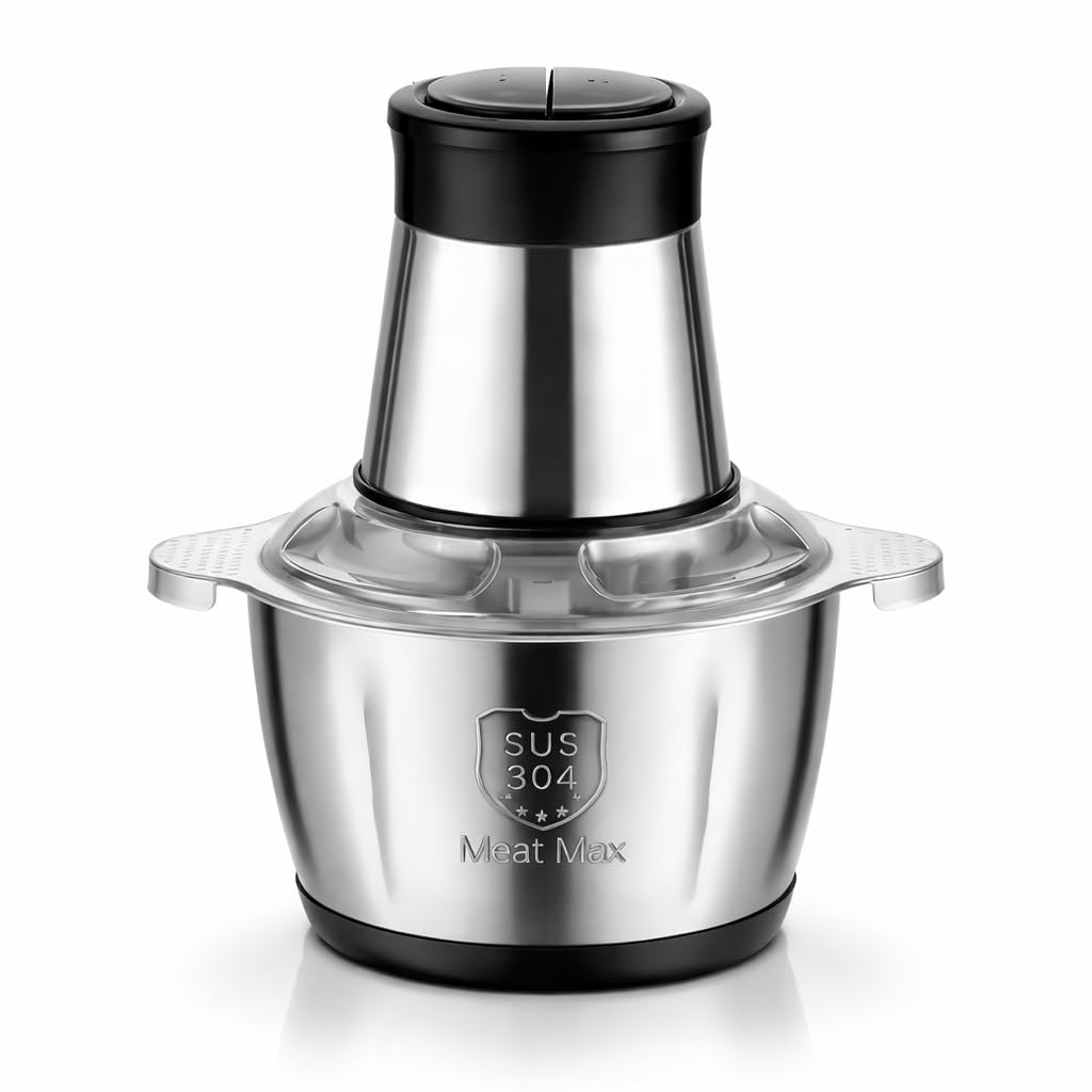 Electric Food Chopper & Meat Grinder, 2L Stainless Steel Bowl, 4 Bi-Level Stainless Steel Blades for Meat, Vegetables, Nuts, Spices, Garlic & Ginger-image-9