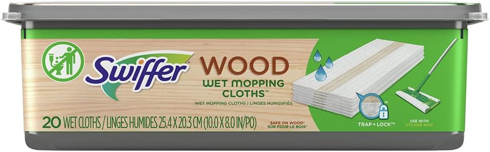 Swiffer Sweeper Wet Wood Floor Mopping cloths, 20 count