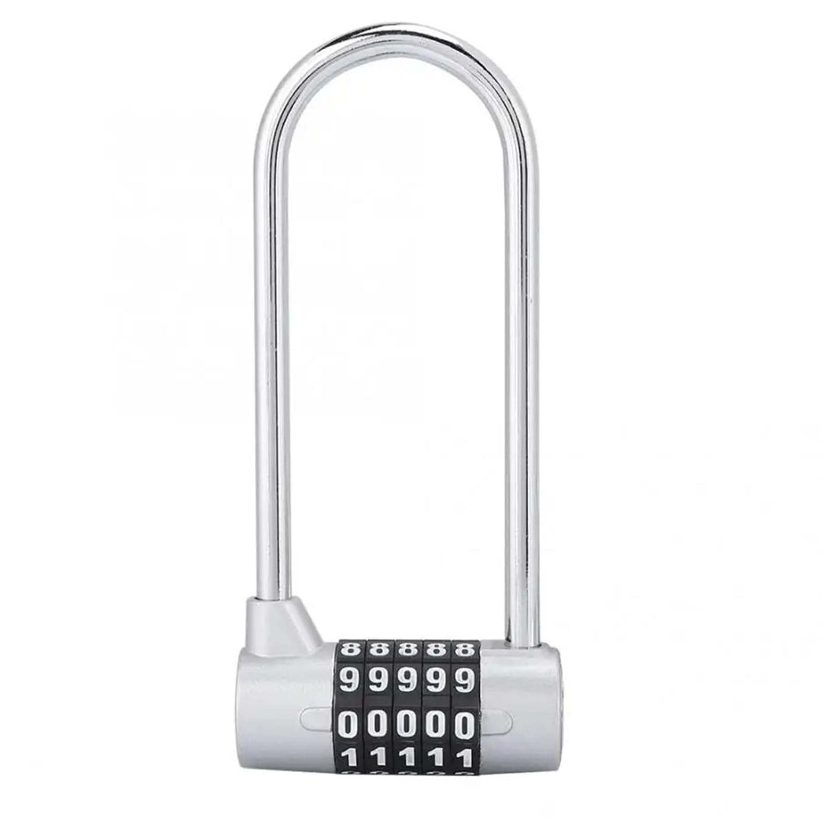 Bghyjkol Silver Padlock Zinc Alloy Bike U-Shape Anti-Theft Lock