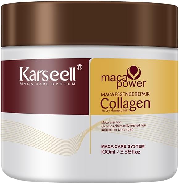 Karseell 3.38floz 100ml Collagen Hair Treatment Deep Repair Conditioning Argan Oil Collagen Hair Mask Essence for Dry Damaged Hair All Hair Types