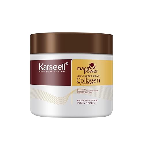 Karseell 100ml 3.38floz Tratamiento capilar de colágeno con aceite de argán, mascarilla acondicionadora de esencia de colágeno para cabello seco y