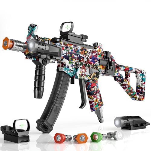 MP5 Model Pressure Washer Gun with Swivel & 4 Nozzles 3600 PSI High Pressure Spray Gun with 3/8 Quick Connect Plug Swivel Gun Compatible with Foam Cannon Power Washer Accessories (Graffiti)