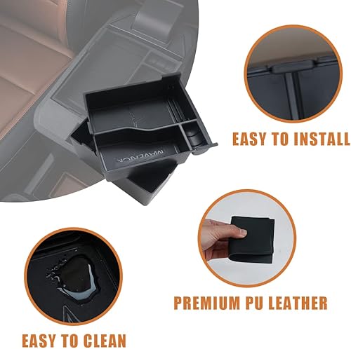 Miniatura 4 de TripleAliners Organizador de consola central Maverick 2022 2023, accesorios interiores de dos capas, caja de almacenamiento secundaria compatible