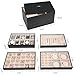 Voova Stackable Jewelry Organizer Tray with Lid, PU Leather Jewelry Storage Holder for Drawer Inserts, Jewellery Display Box Case for Earring Necklace Ring Watch Bracelet (Set of 4, Black)
