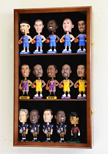 Bobble Head Figurine Display Case Cabinet Holder Wall Rack Bobblehead 98% UV Lockable