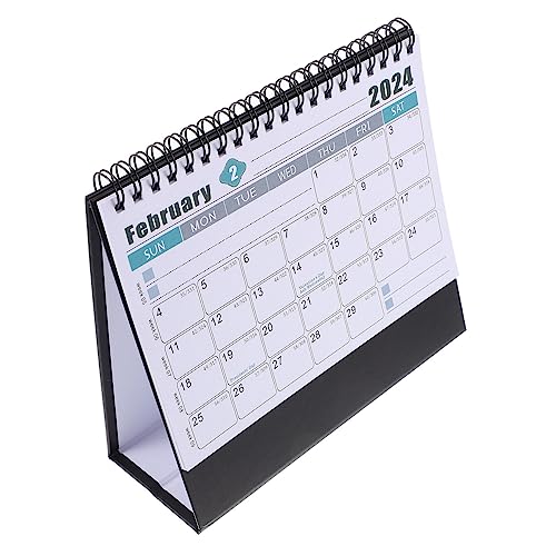 FUNNETOYU 年英文版卓上カレンダー スタンディングデスクカレンダー 小型装