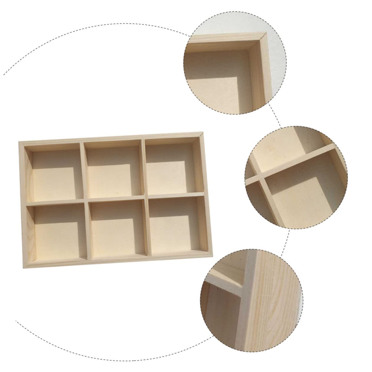 SHINEOFI 7 Stck Holz Aufbewahrungsbox mit Fächern Pigmentbox Langlebigem Material Auslaufsicheres Design für Malutensilien und Künstlerbedarf Geeignet für Schule und Zuhause