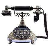 ★ Entwurf: Europäischer Retro-Stil, dial, Freisprechfunktion + Rückruf-Funktion, einfach zu bedienen, angenehme Klang mechanische Klingeltöne und elektronische Dual-Klingeltöne für Ihre Wahlfreiheit zu nutzen.