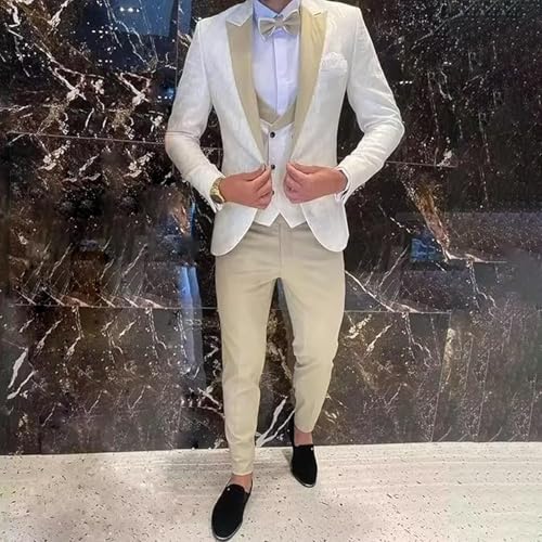 Mens Jacquard Suit 3 Pieces Slim Fit Suits Business Suit for Men Jacket Vest Pants for Wedding Groomsman Tuxedo3