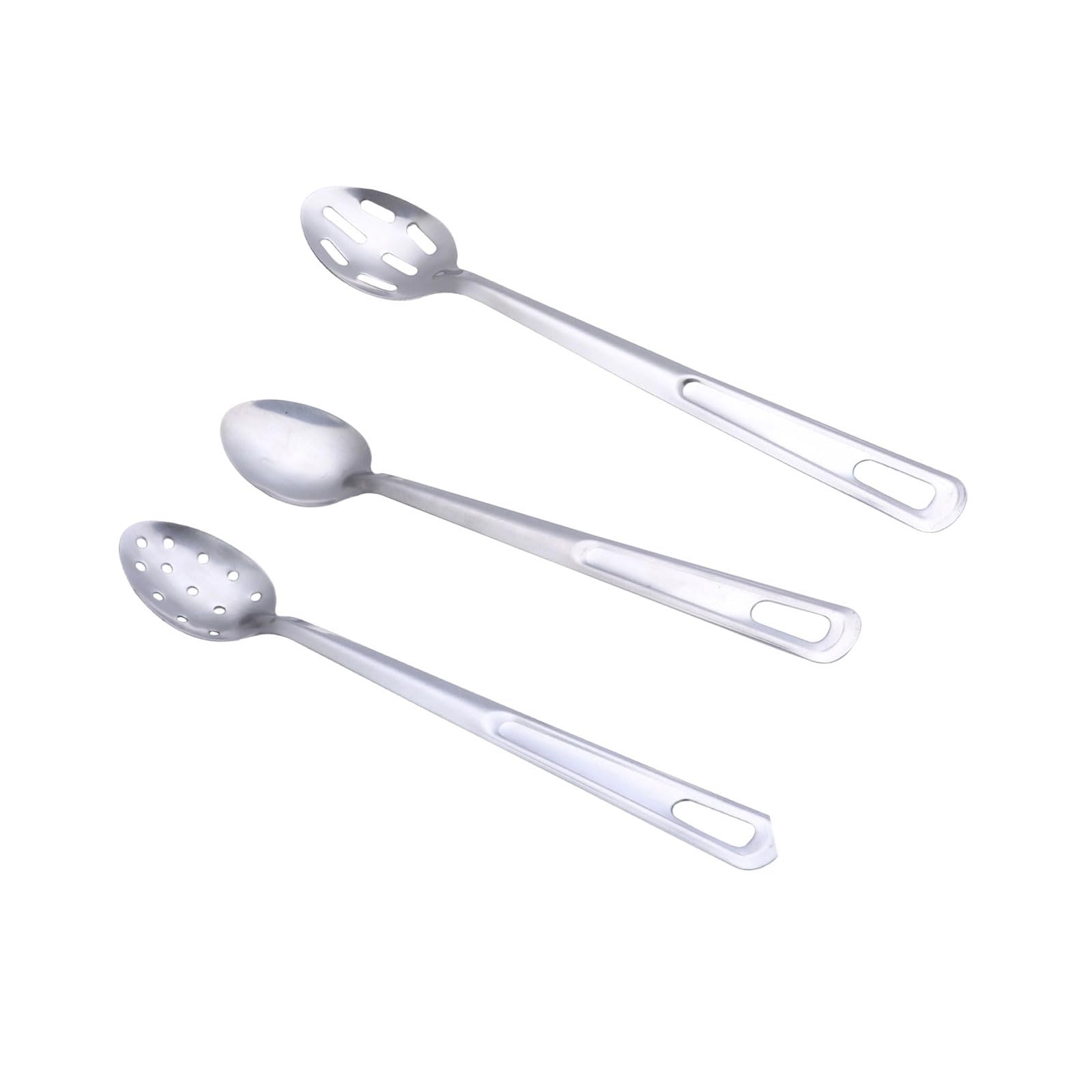Buxuaaaa Stainless Steels Slotted Spoon Set of 3 Multipurpose Kitchen Tool for Stirring Serving Cooking with Comfortable Grip Cooking Utensils