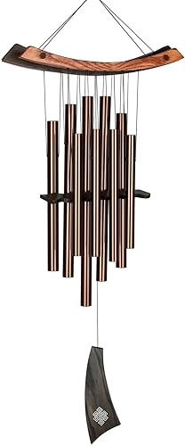 Woodstock Chimes Eastern Energy - Carillón de viento curativo para exteriores de bronce medio, sonido de luz armónica, decoración al aire libre para