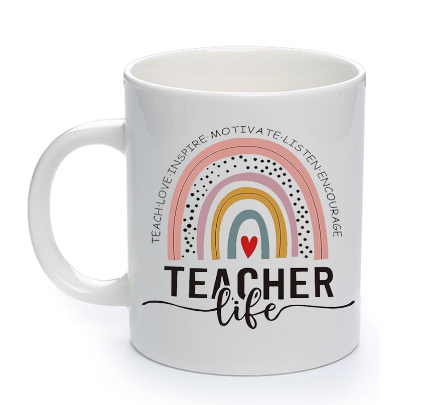 OMNIQI Teacher Mug - Personalised Thank You Gift for Best Teacher, 11 oz Coffee Mug