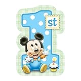 8-Count Mickey's 1st Birthday Invitations with Sticker Seals