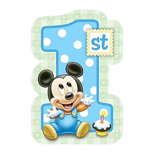 8-Count Mickey's 1st Birthday Invitations with Sticker Seals