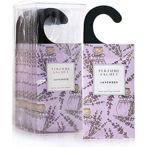 Large 12 Packs Lavender Hanging Closet Deodorizer Air Freshener Long Lasting Scented Sachets Smell Goods for House