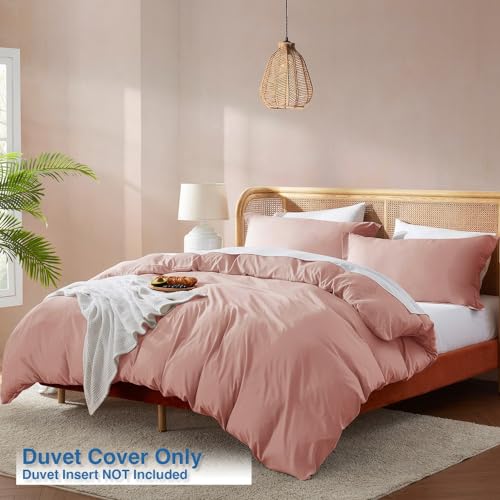 Nestl Blush Pink Duvet Cover King Size - Soft Double Brushed King Duvet Cover Set, 3 Piece, with Button Closure, 1 Duvet Cover 104x90 inches and 2 Pillow Shams