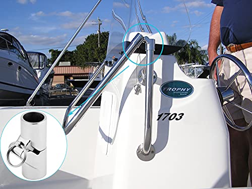 Redsnake 316 Stainless Steel Marine Grade Boat Railing Pipe Connector Folding Swivel Coupling Tube Pipe Connector Boat Hardware Fitting For (22Mm) 7/8Inch (For (22Mm)7/8Inch O.d Tube) #TOP6