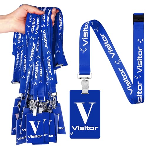 Cordon pour badge visiteur PerKoop bleu pour sécuriser et identifier les invités
