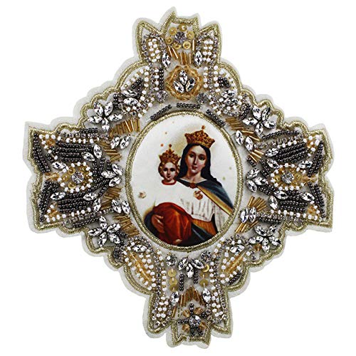 Embroidery Handmade Queen Mary Rhinestone Beads Cloth Clothing Bag Decoration DIY Patch Stickers 1piece