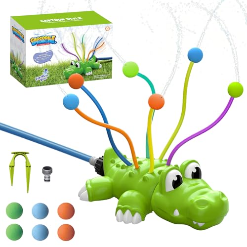 Wassersprinkler Hydrant Outdoor Spielzeug, Wasserspielzeug Kinder mit spritzenden Schläuchen, Sprinkler Spielzeug ab 3-8 Jahre, Wasserfontäne für Rasen, Garten, Pool-Party