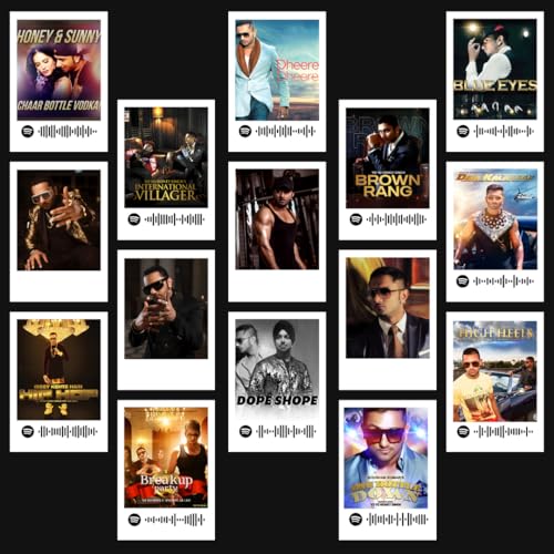Image of Funk You Store Yo Yo Honey Singh | Honey Singh Songs Mini Poster Kit (Set of 15) | Punjabi Rapper Honey Singh Songs Size (8 x 6 cm) Posters for Phone Accessories, Bedroom, Office, room decoration