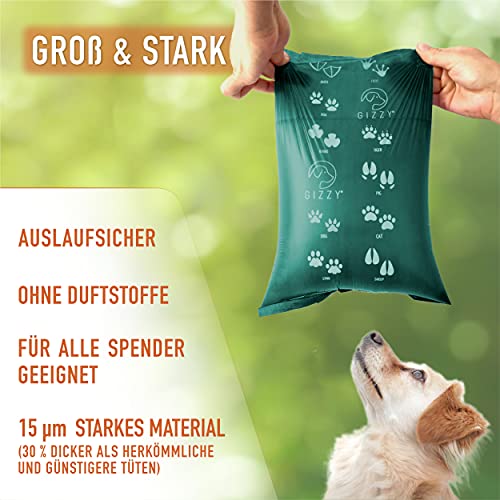 GIZZY® 720x Hundekotbeutel | 48x Rollen Kotbeutel für Hunde | Kotbeutel | Auslaufsichere Kackbeutel für Hunde | Ohne Duft | Dog Poop Bags