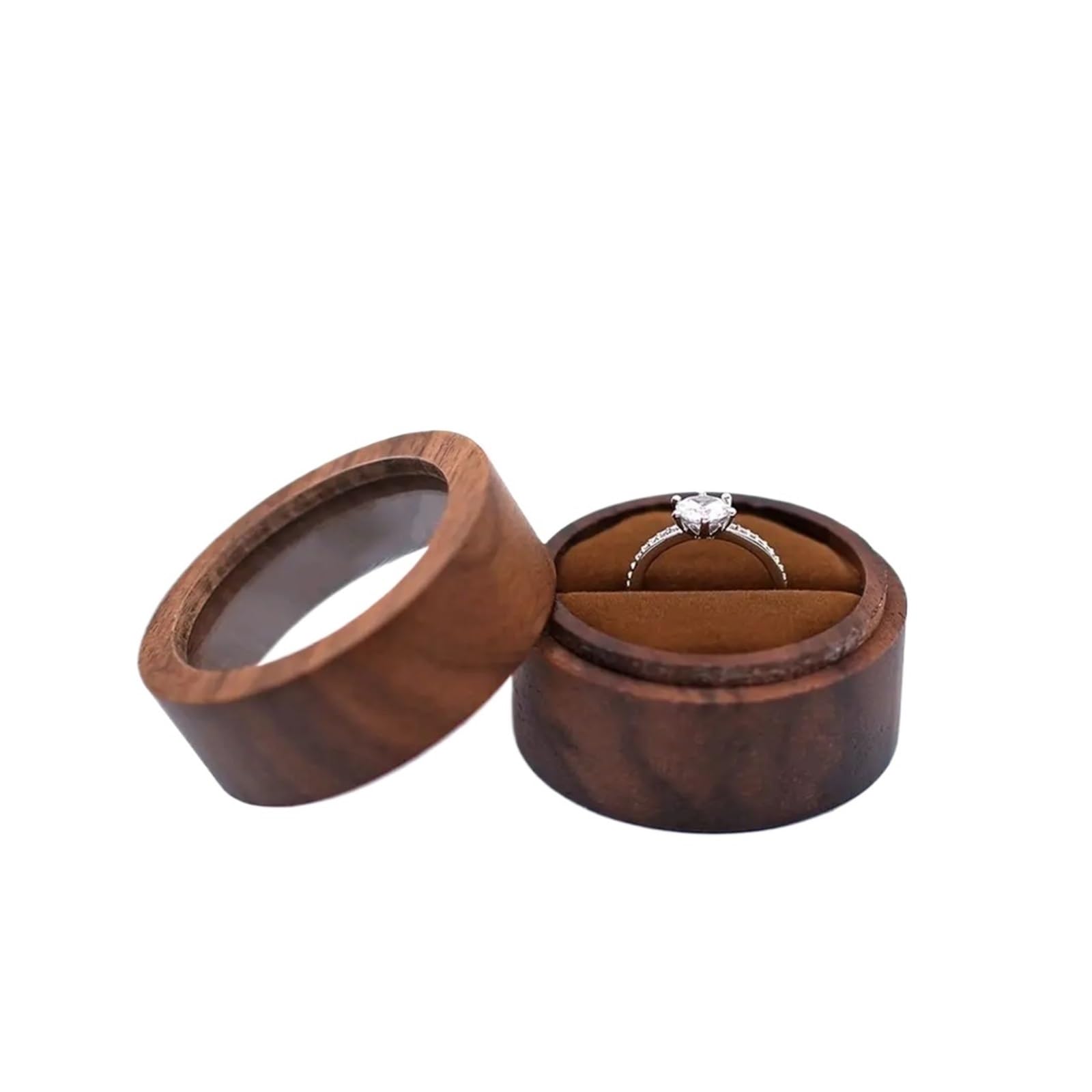 LCKKJHG Wedding Ring Box Round Proposal Case Jewelry Box Earrings Organizer Engagement Ceremony Ring Storage Bearer Presentation(Color 08)