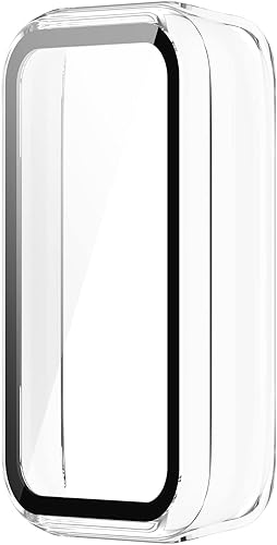 Miniatura 7 de Funda compatible con Amazfit Band 7 marcos de policarbonato con película de vidrio templado para Amazfit Band 7 protectores de pantalla de reloj