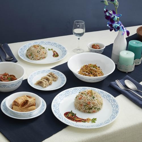 Image of CORELLE Skyline Bay Garden 177 ML Small Katori-6 Pcs| Serving Dal /Curd /Dessert| Ramekin Bowl |Vitrelle 3 Layer Glass| Lightweight Non-Porous Surface Crockery| 1-Year Warranty on Chip /Break /Scratch